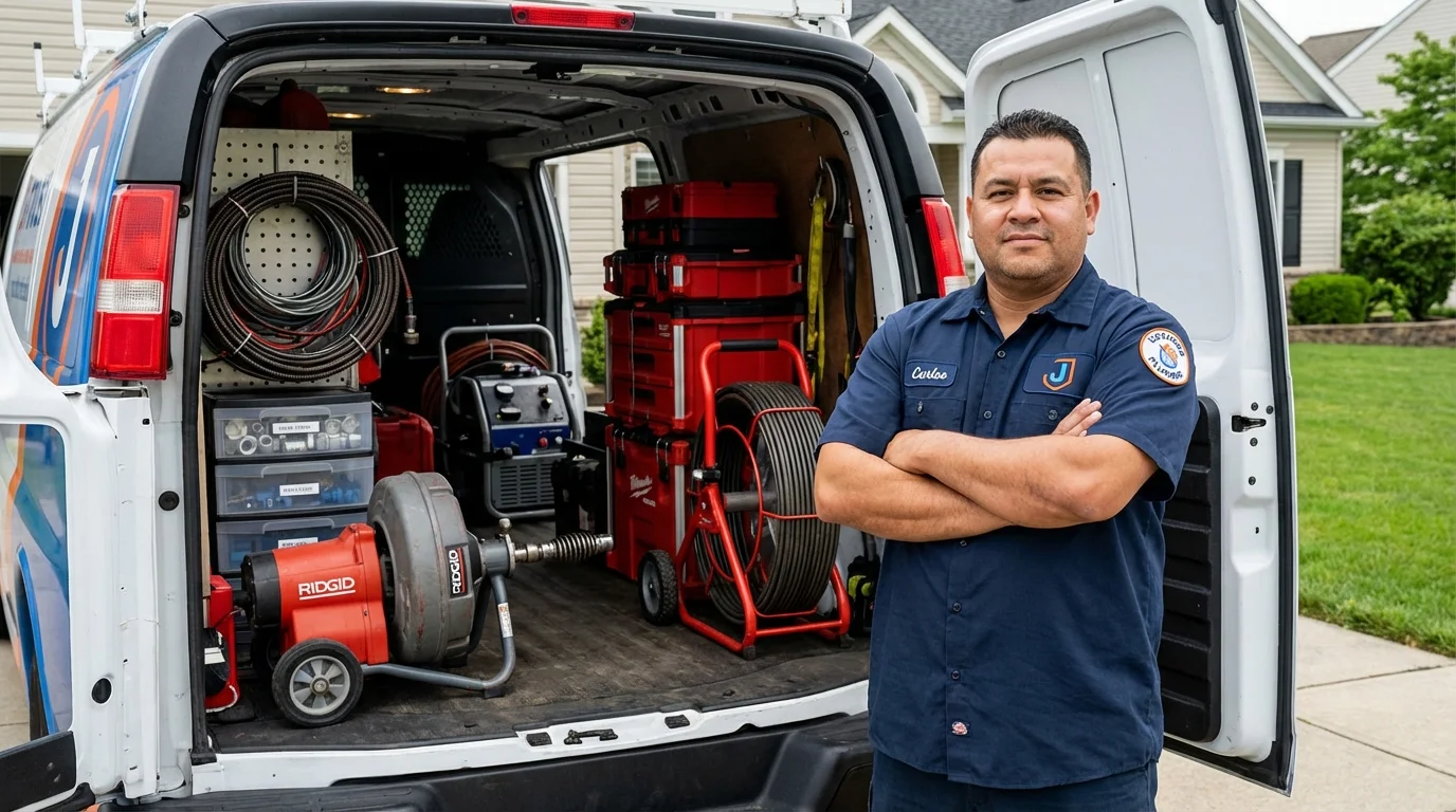 Professional drain cleaning equipment and Johns Plumbing LLC plumber in South Orange