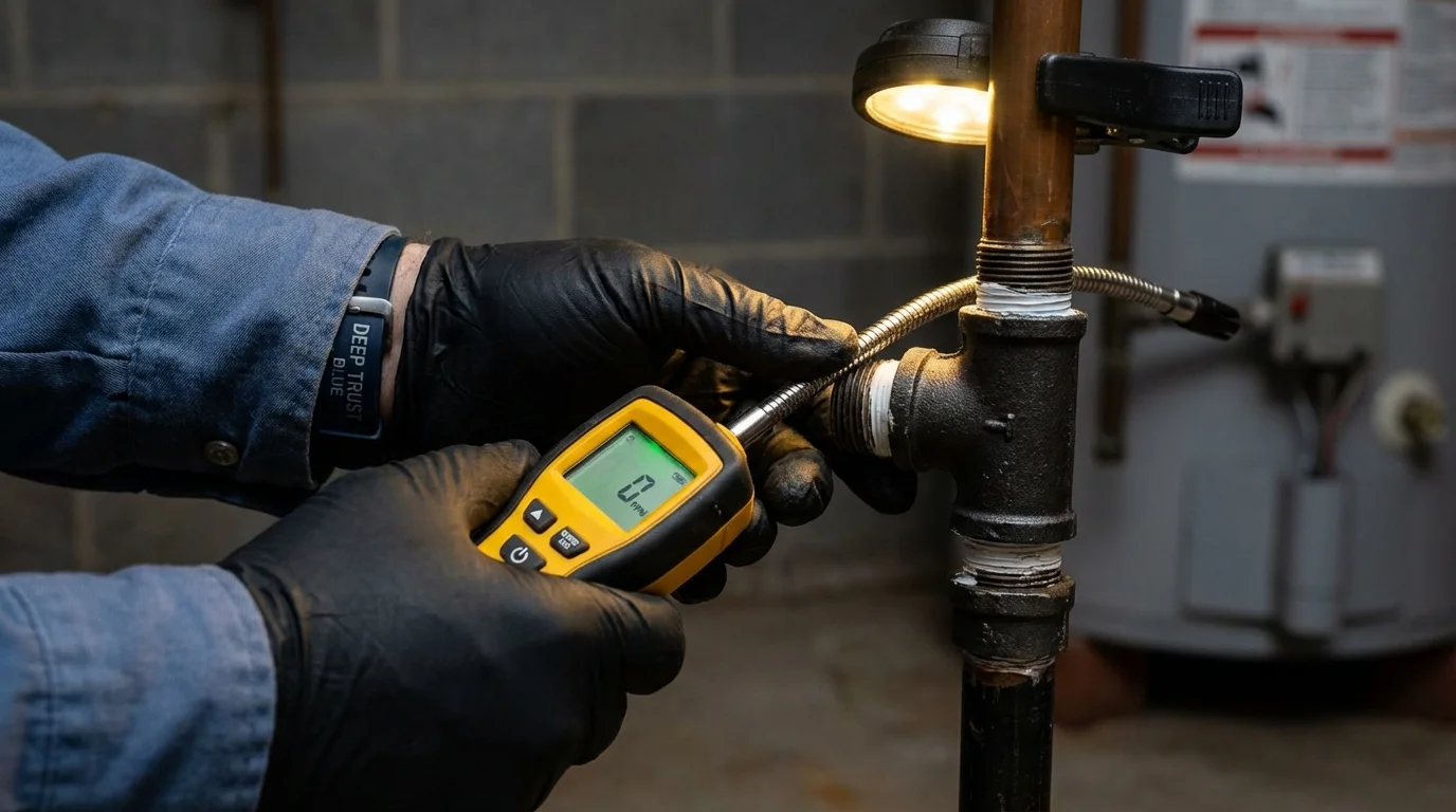 Gas leak detection with electronic sniffer by Johns Plumbing LLC in South Orange